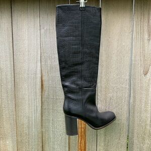 Black croc boot Grayson knee high FREE PEOPLE